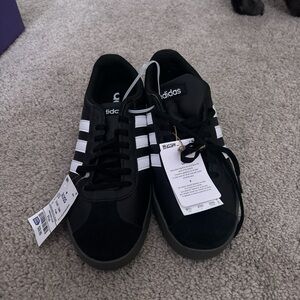 Adidas Black Sneakers with White Stripes